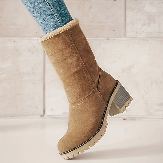 Elegante Winterstiefel: Rutschfeste Stiefeletten mit Kunstfellfutter