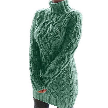 Andrea - Hochwertiges Strickpullover-Kleid mit Stehkragen