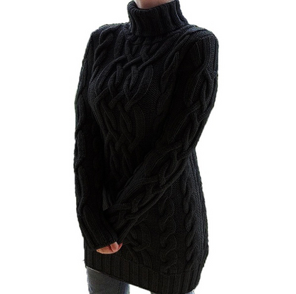 Andrea - Hochwertiges Strickpullover-Kleid mit Stehkragen