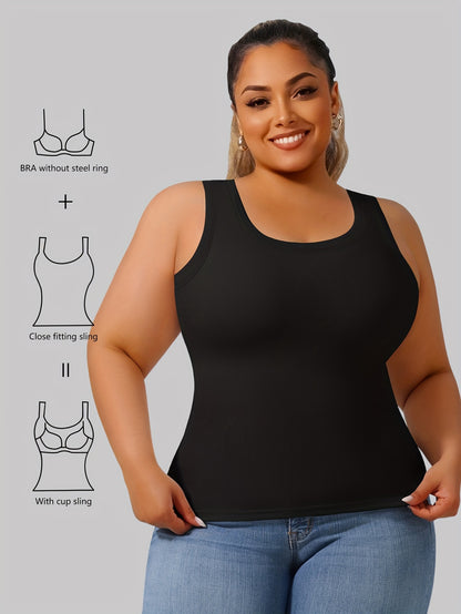 Larissa - Plus Size Shapewear Top - Vormgeven en afslanken, 2-in-1 tanktop - Ideaal voor vrouwen met rondingen