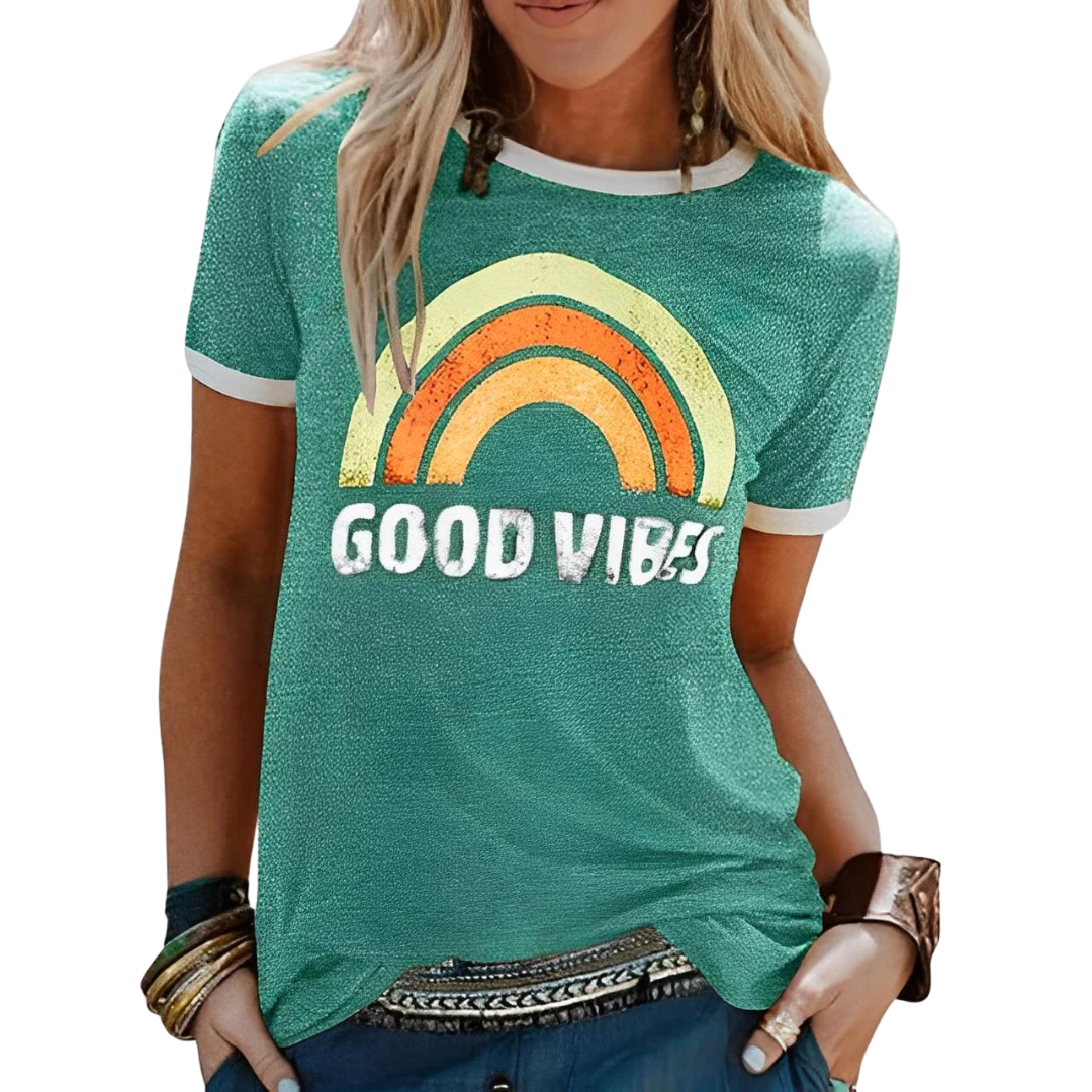 Valentina - Fashionstatement-T-shirt "Good Vibes".