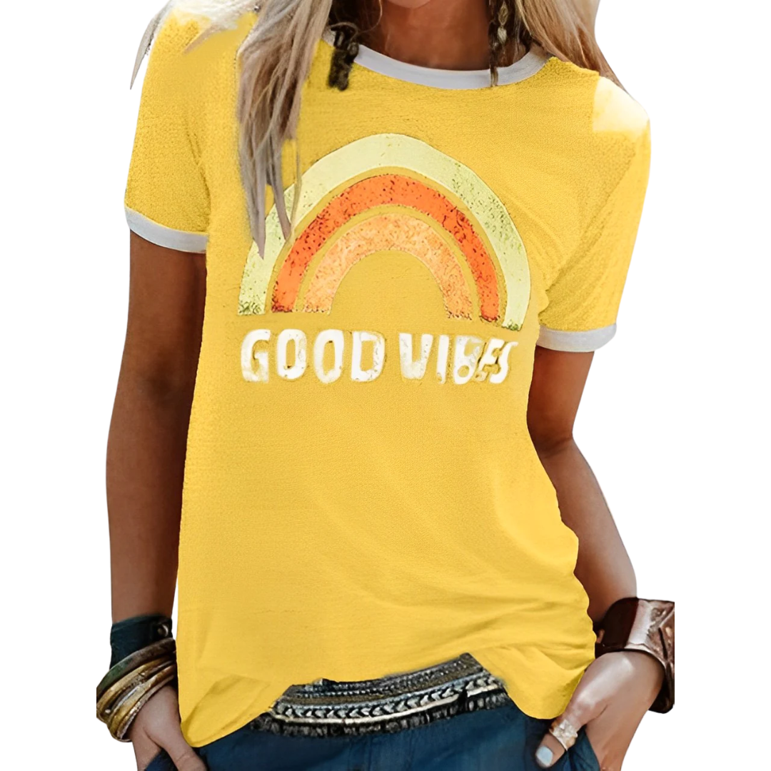 Valentina - Fashionstatement-T-shirt "Good Vibes".